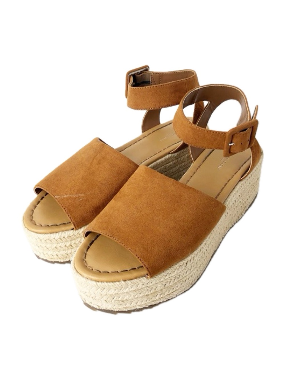 American Eagle Faux Suede Espadrille Sandals in Burnt Sienna